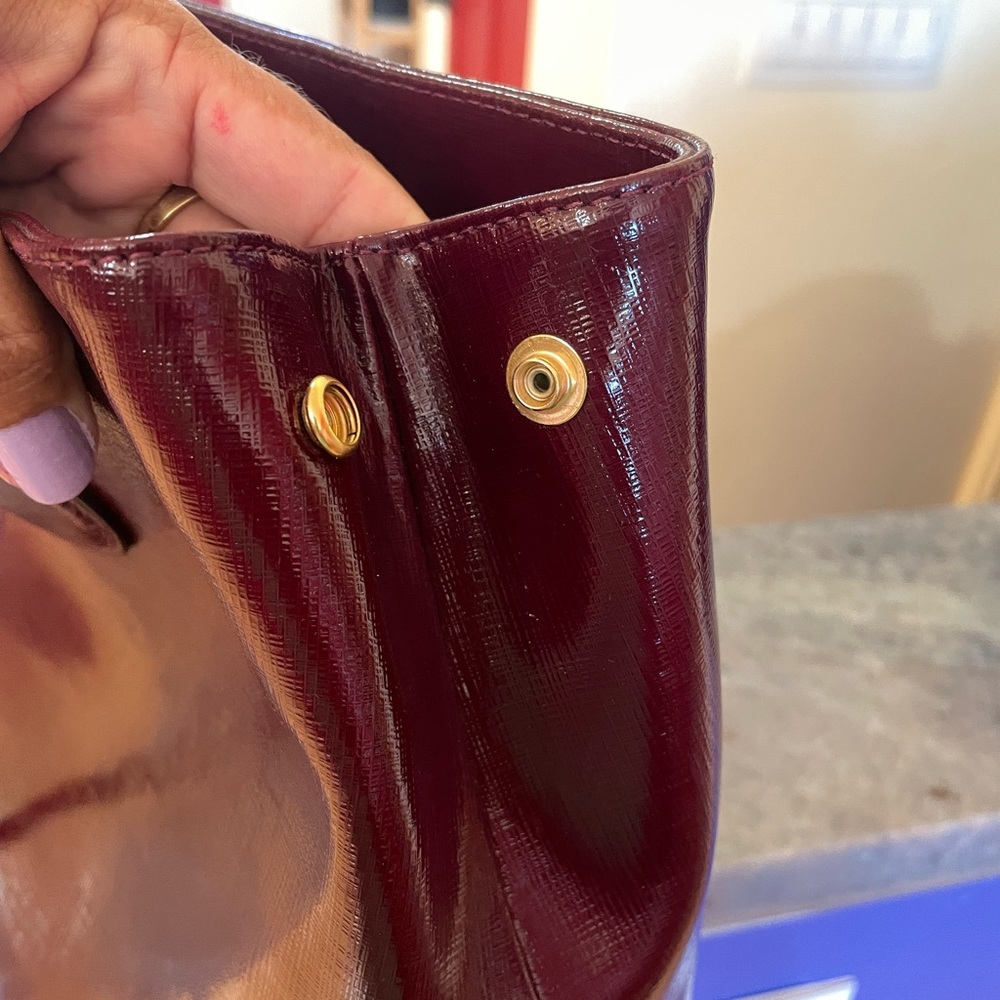 Coach Leather Handbag Maroon Like New - Picture 8 of 9